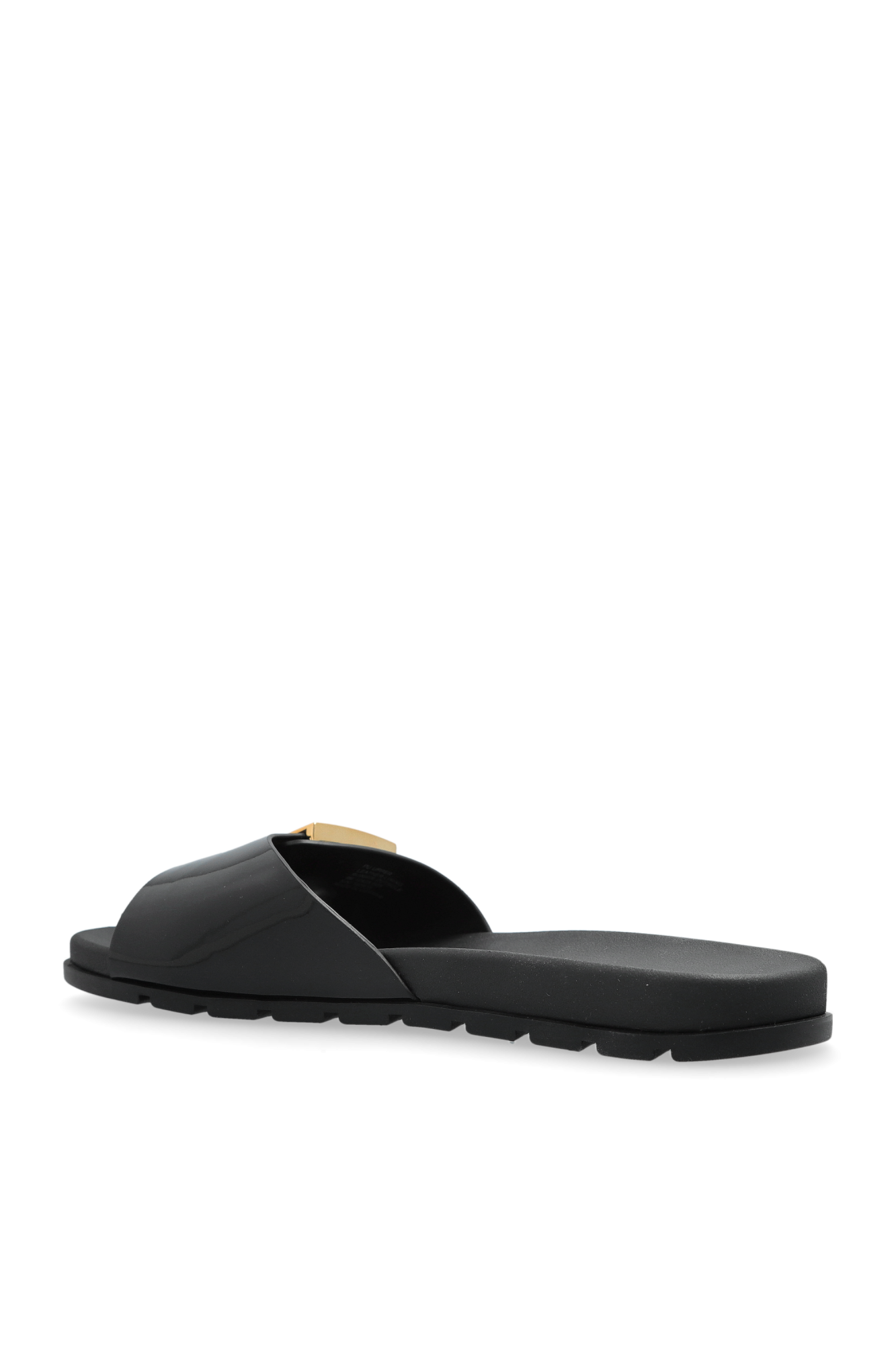 Black Sandals with a buckle in the shape of a logo Tory